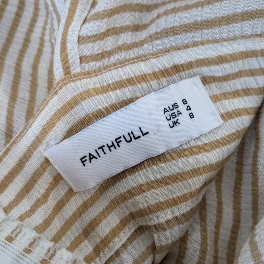 Faithfull the Brand Mustang Midi Dress in Camp Cove Stripe - US 4 - Picture 13 of 13